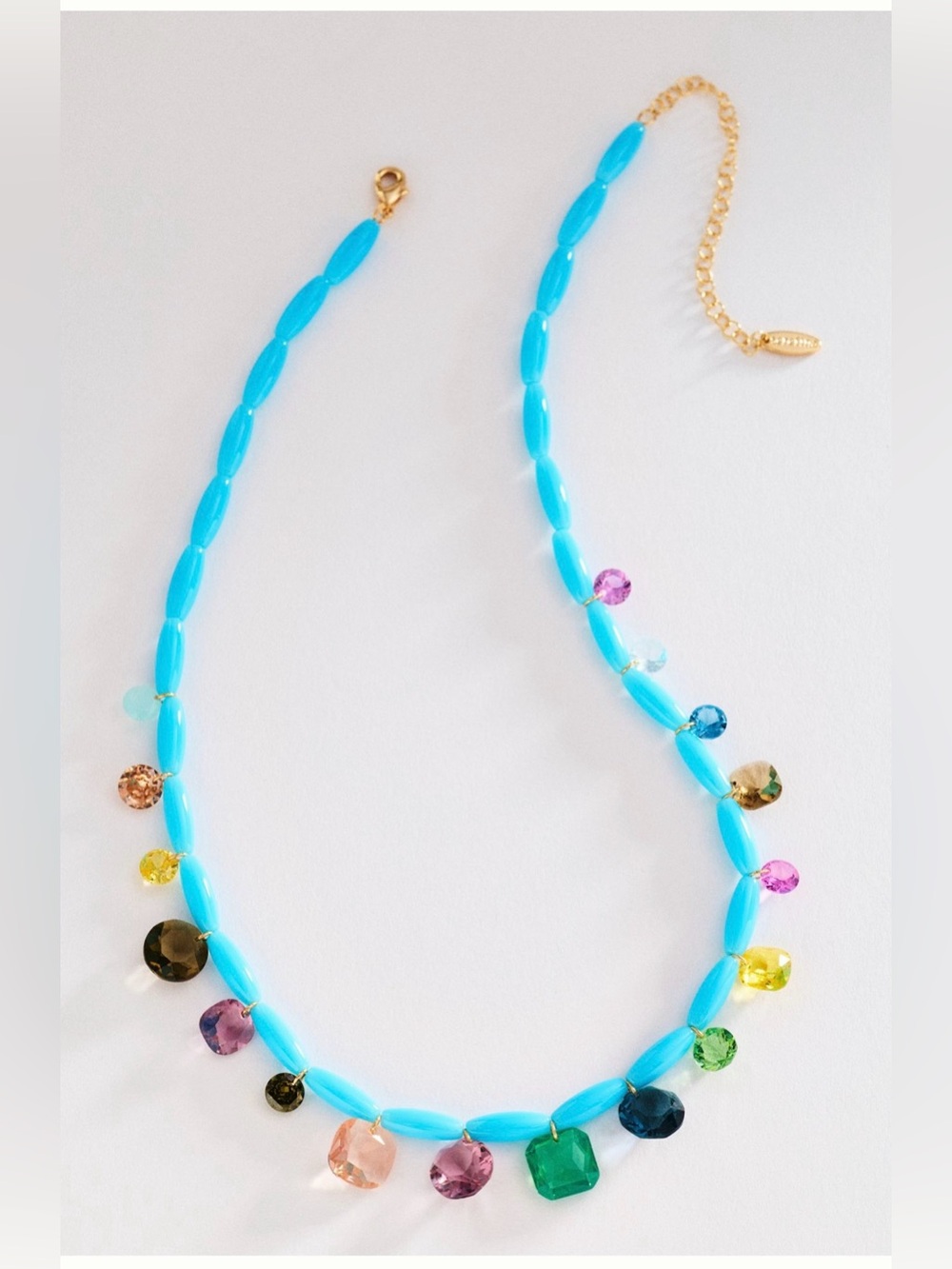 Anthropologie multi stone beaded necklace
